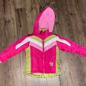 Rothschild Fleece- Lined Hot Pink, Lime & White Heavy Coat sz 4-5 (S)